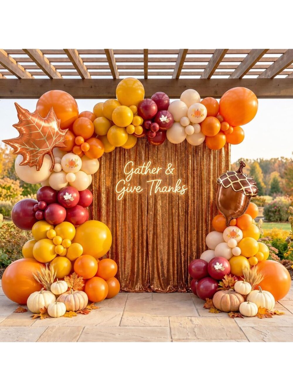 New Fall Balloon Arch Kit, Thanksgiving Balloons, Acorn & Maple Leaf